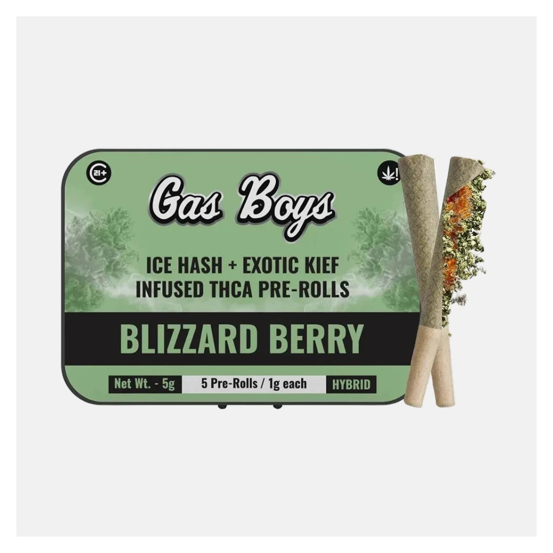 ICE HASH + EXOTIC KIEF INFUSED PRE - ROLL - Blizzard Berry - Hybrid 8ct - Tree Spirit Wellness