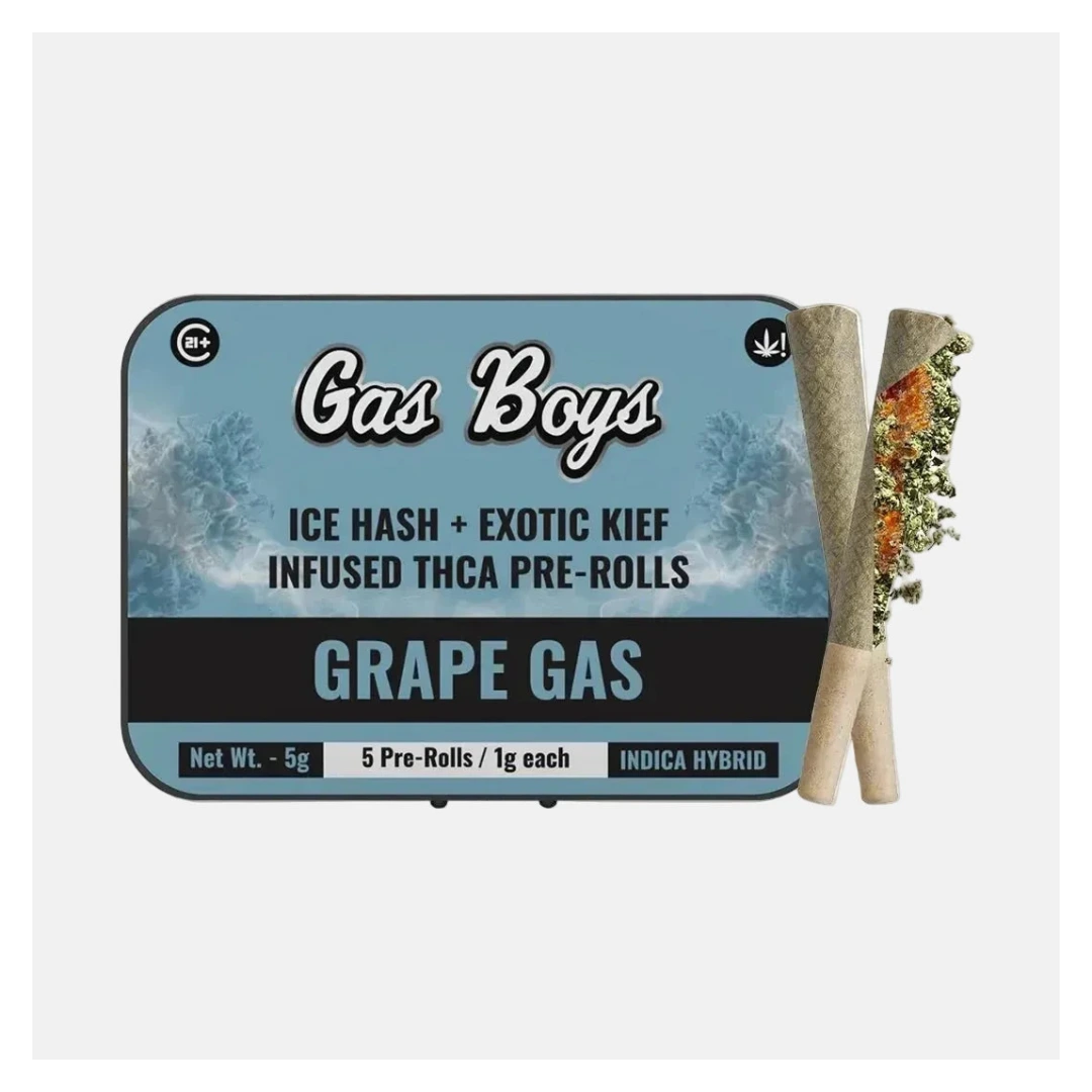 ICE HASH + EXOTIC KIEF INFUSED PRE - ROLL - Grape Gas - Indica Hybrid 8ct - Tree Spirit Wellness