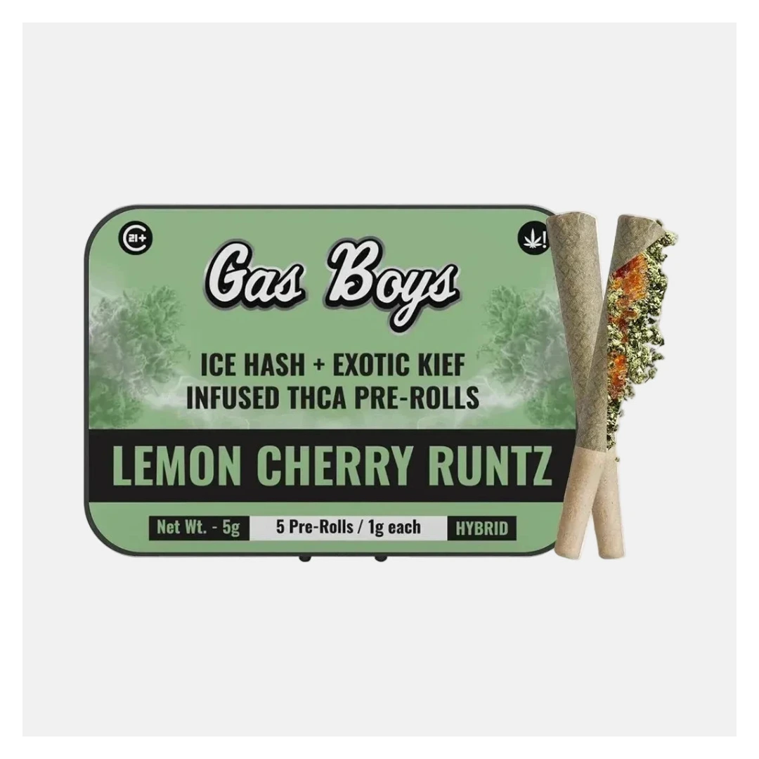 ICE HASH + EXOTIC KIEF INFUSED PRE - ROLL - Lemon Cherry Runtz - Hybrid 8ct - Tree Spirit Wellness