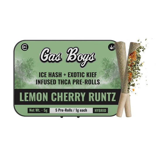 ICE HASH + EXOTIC KIEF INFUSED PRE - ROLL - Lemon Cherry Runtz - Hybrid 8ct - Tree Spirit Wellness