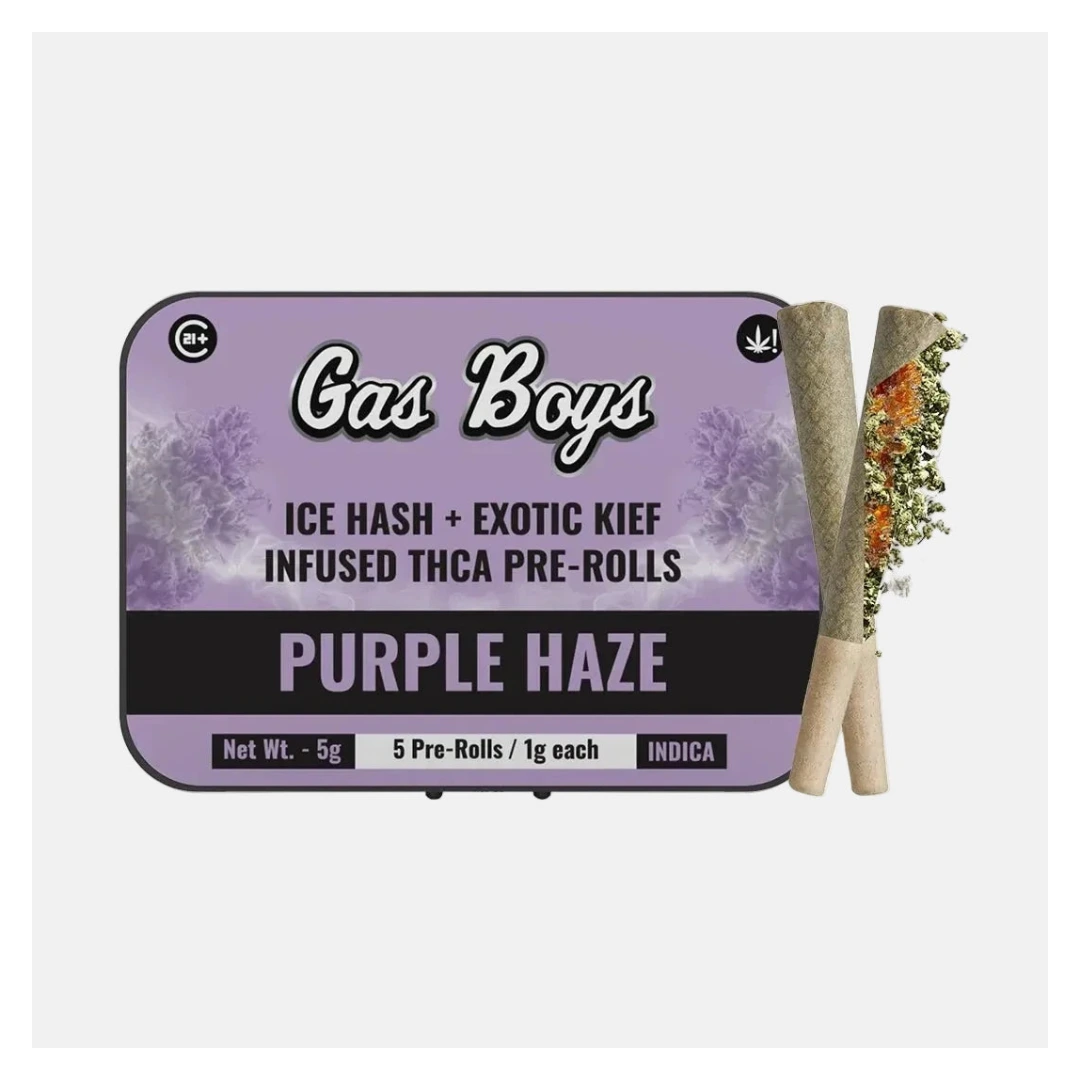 ICE HASH + EXOTIC KIEF INFUSED PRE - ROLL - Purple Haze - Indica 8ct - Tree Spirit Wellness