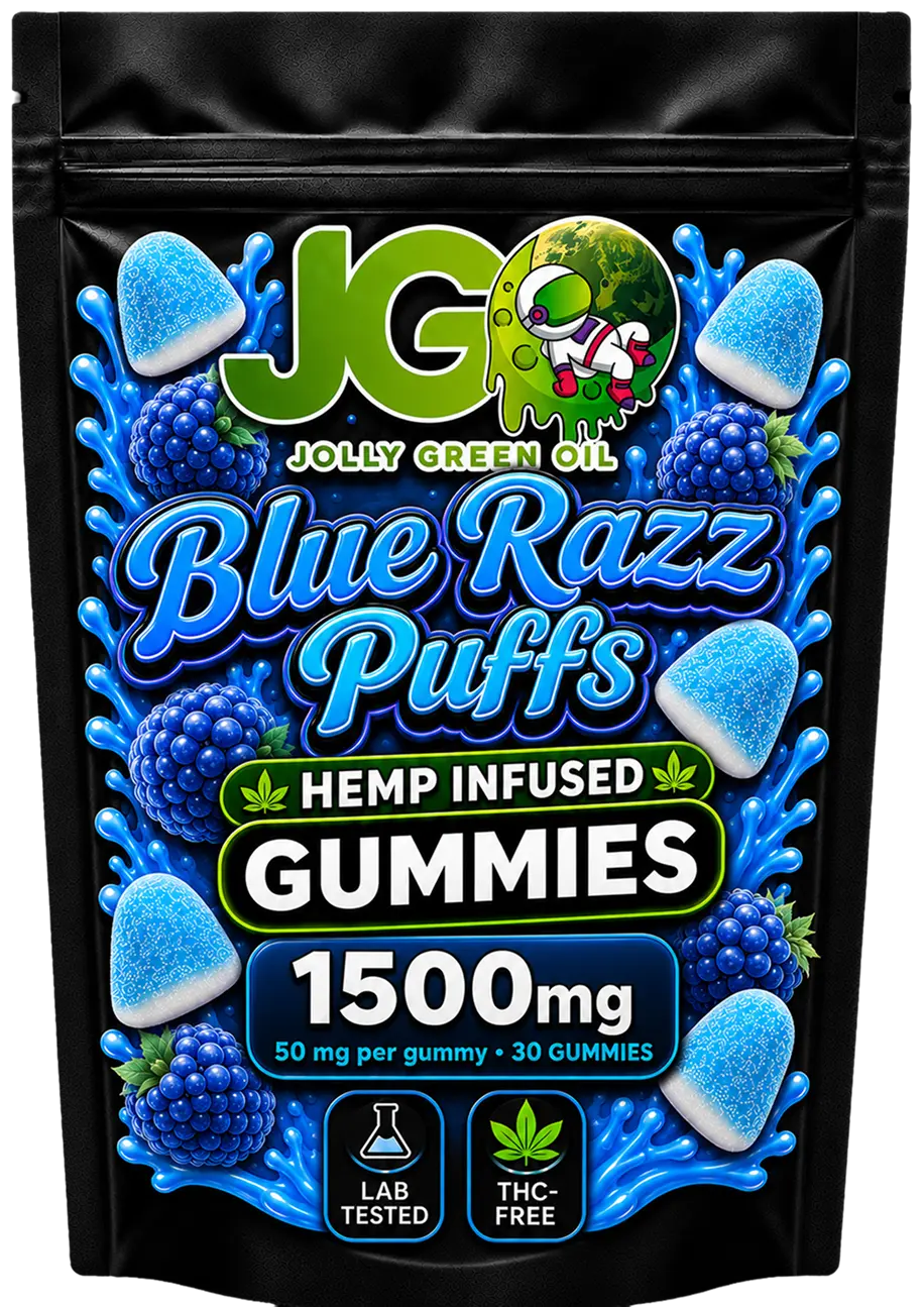 JGO Blue Raspberry Puffs Gummies  - 30ct - Mystic Journey Path