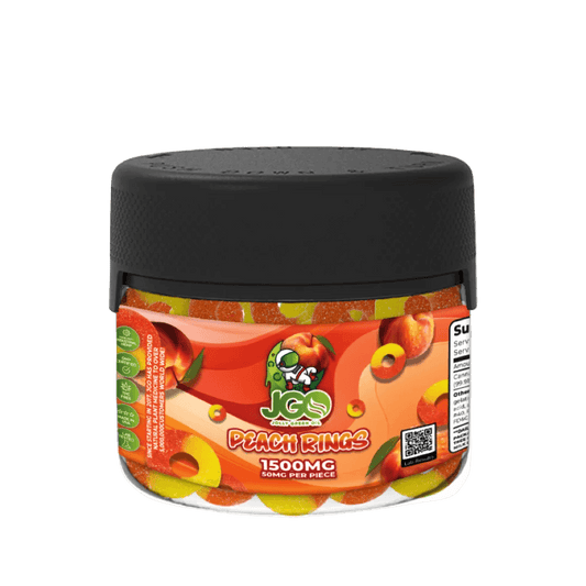 JGO Peach Rings Hemp Gummies – 1500mg (50mg Each) - 30ct - Tree Spirit Wellness