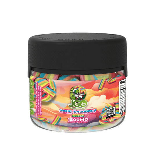 JGO Sour Rainbow Belts Hemp Gummies – 1500mg (50mg Each) - 30ct - Tree Spirit Wellness