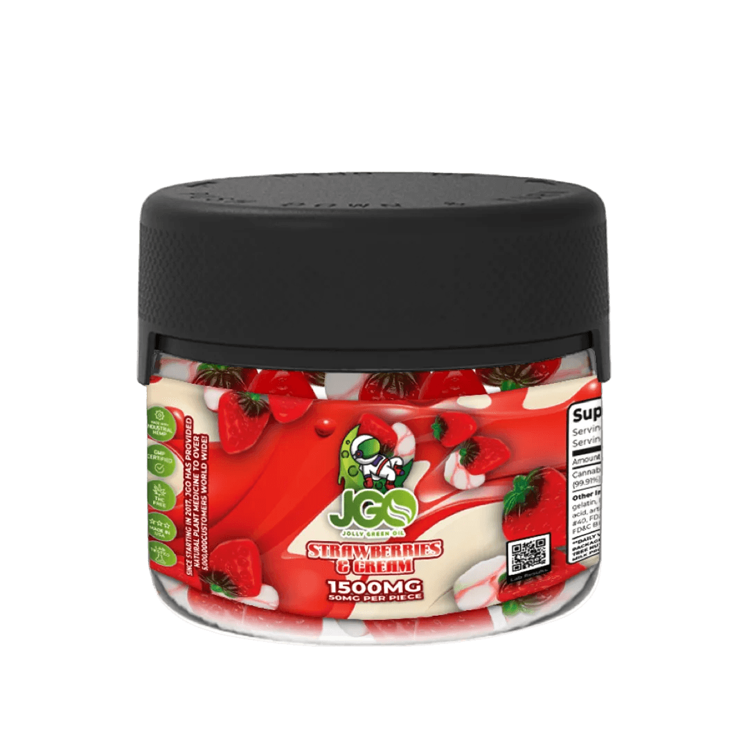 JGO Strawberries & Cream Hemp Gummies – 1500mg (50mg Each) - 30ct - Tree Spirit Wellness