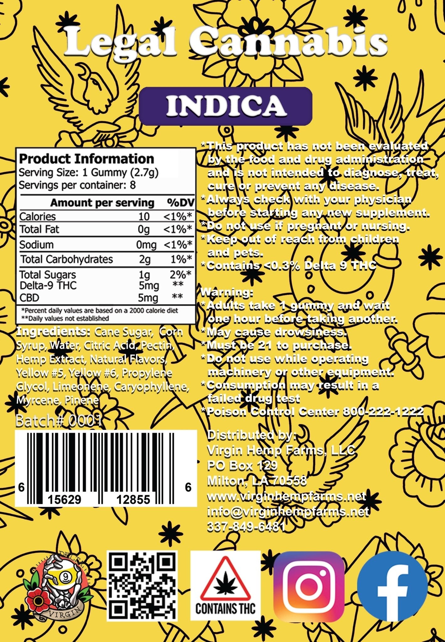 Lemon Cookie Live Rosin 5mg D9/CBD 8 ct. Indica (Box of 10) - Tree Spirit Wellness