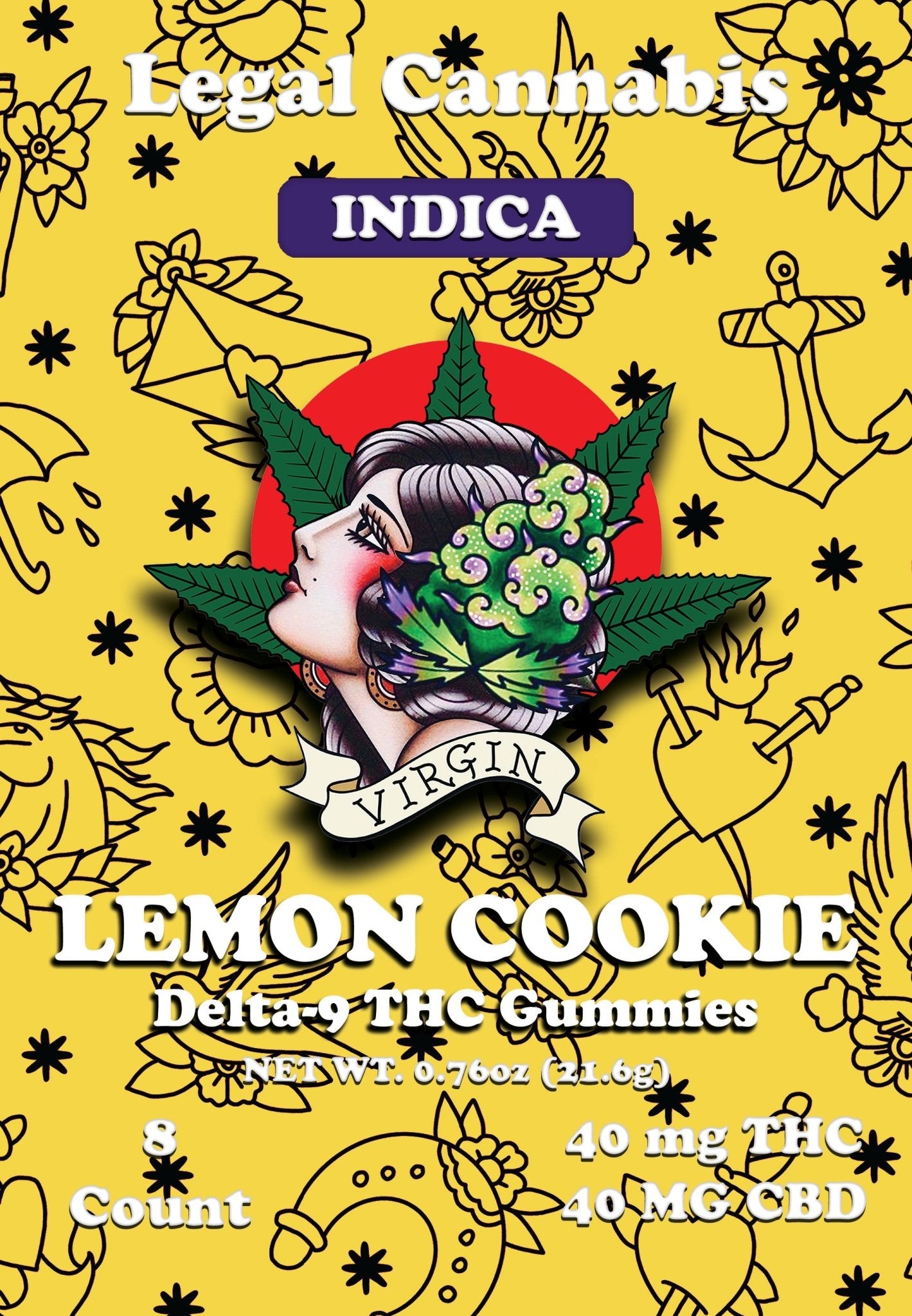 Lemon Cookie Live Rosin 5mg D9/CBD 8 ct. Indica (Box of 10) - Tree Spirit Wellness