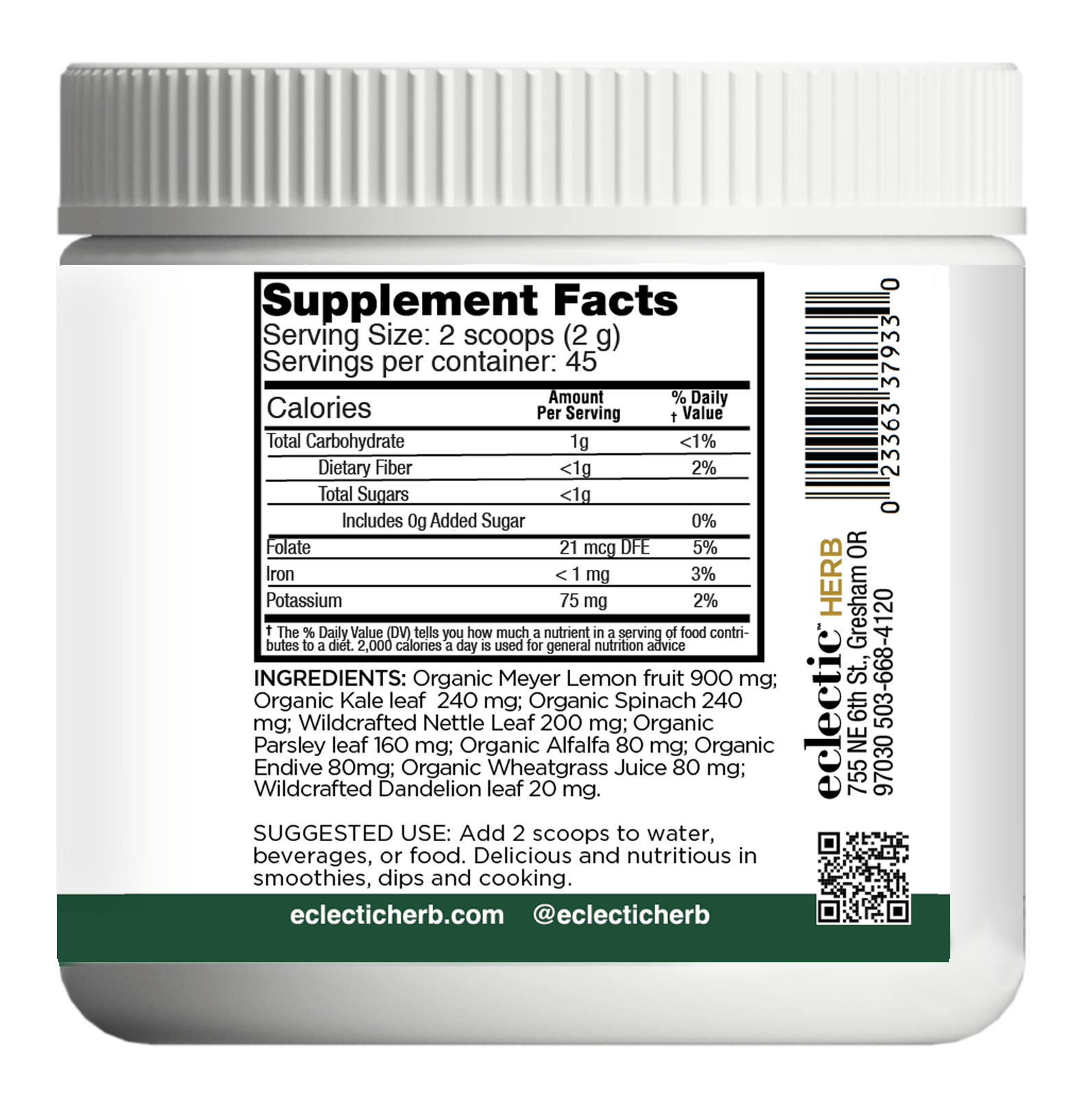 LEMON GREENS POWDER - Tree Spirit Wellness