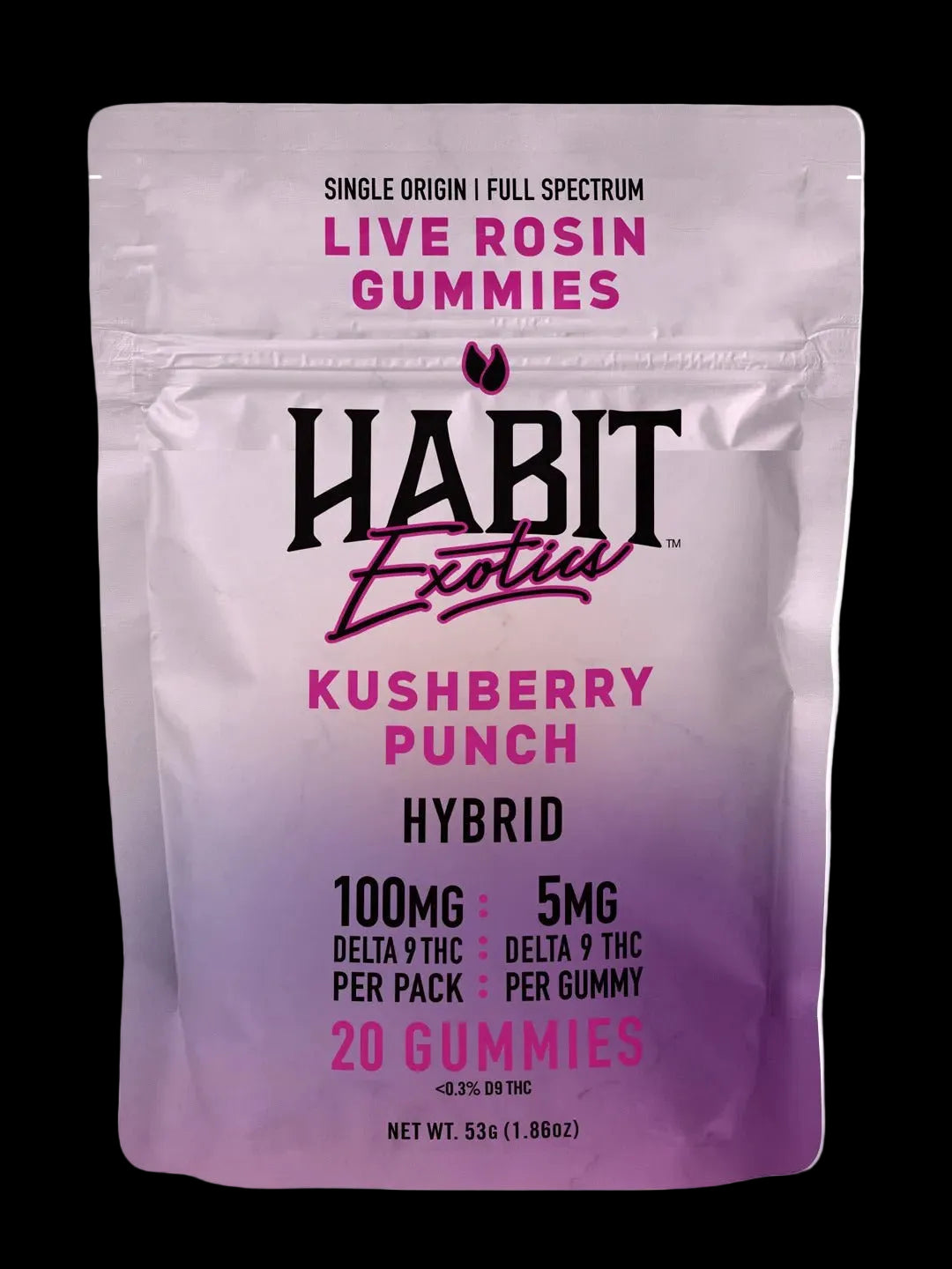 Live Rosin Gummies 5gm D9 THC 20 Gummies Kushberry Punch (Hybrid) – 10PK - Tree Spirit Wellness