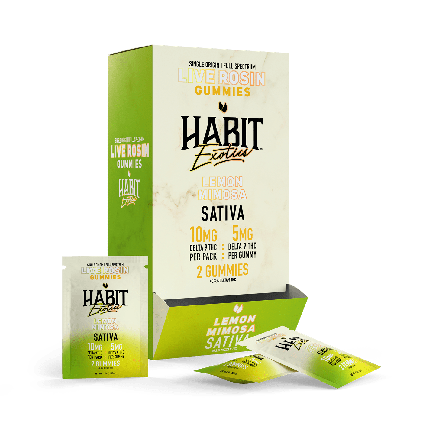 Live Rosin Gummies 5gm D9 THC 20 Gummies Lemon Mimosa (Sativa) - Tree Spirit Wellness