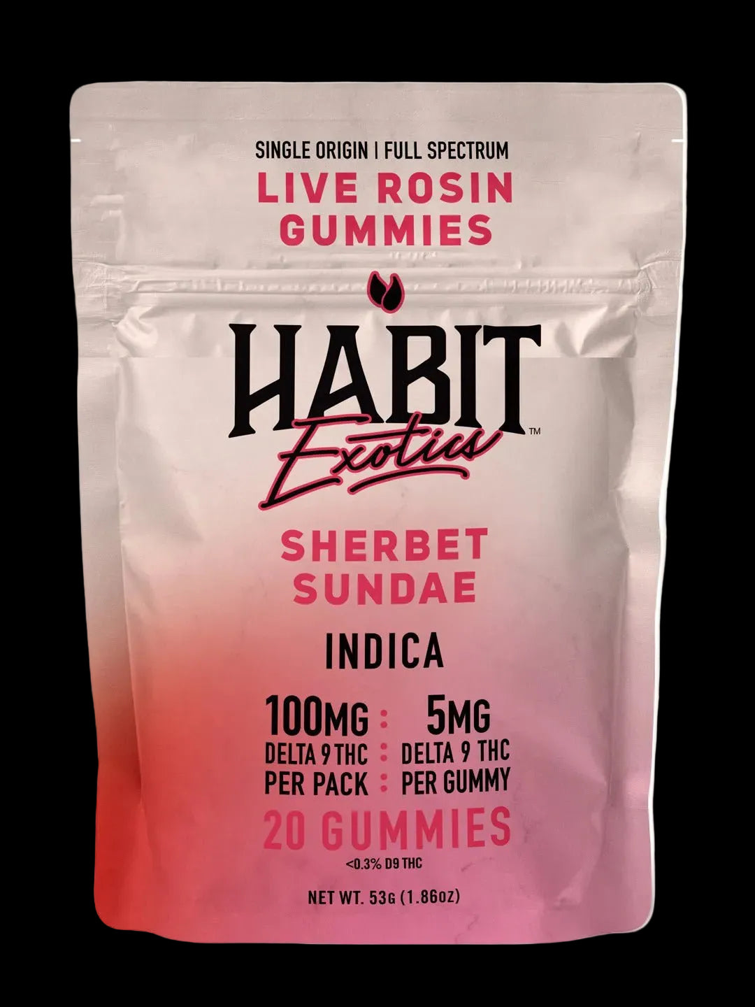Live Rosin Gummies 5gm D9 THC 20 Gummies Sherbet Sandae (Indica) – 10PK - Tree Spirit Wellness