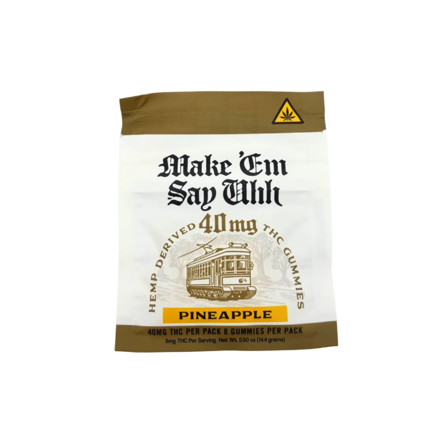 Make Em Say Uhh Pineapple 40mg D9 THC 8ct - Box of 10 - Tree Spirit Wellness