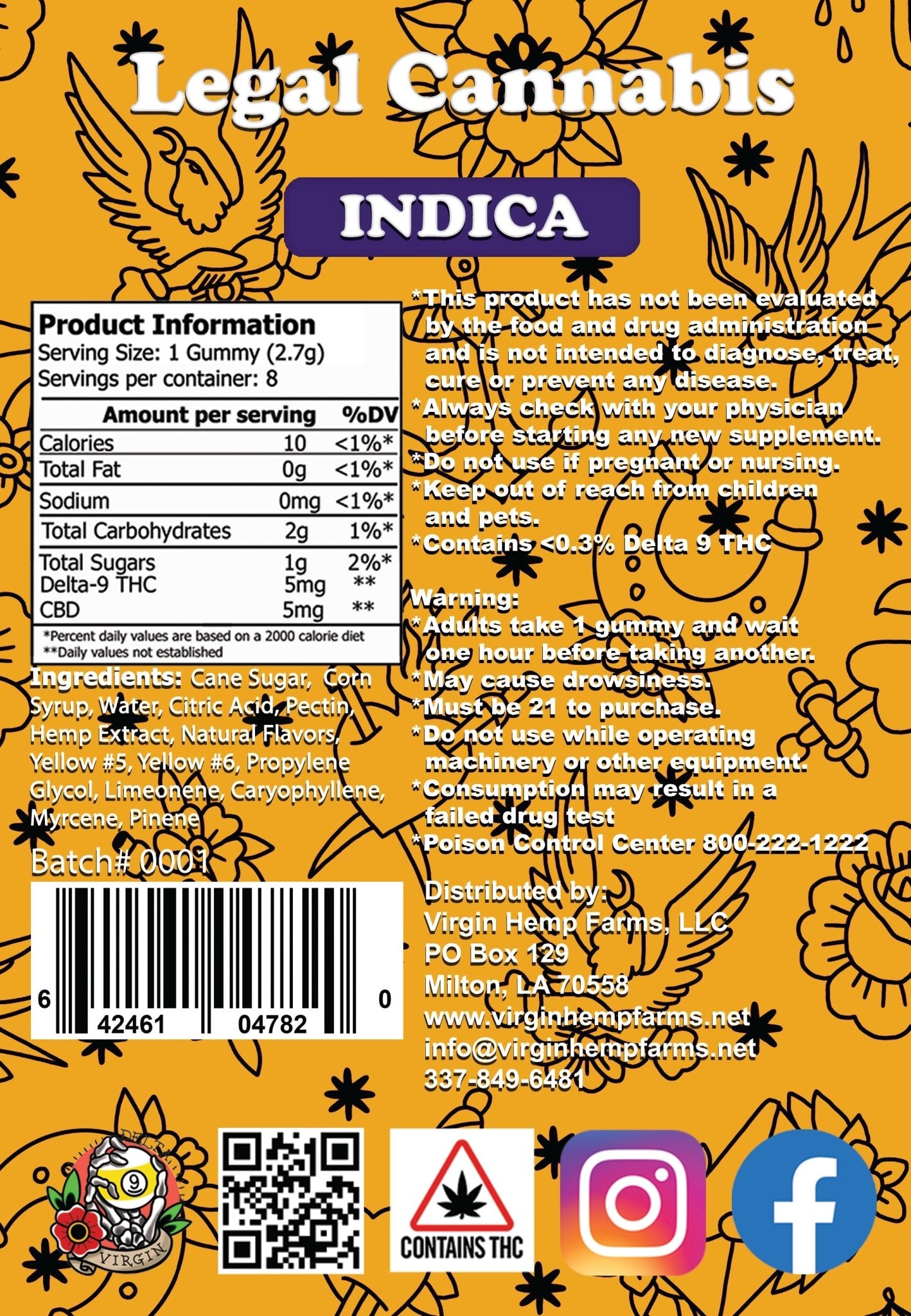 Mango Tango Live Rosin 5mg D9/CBD 8 ct. Indica (Box of 10) - Tree Spirit Wellness