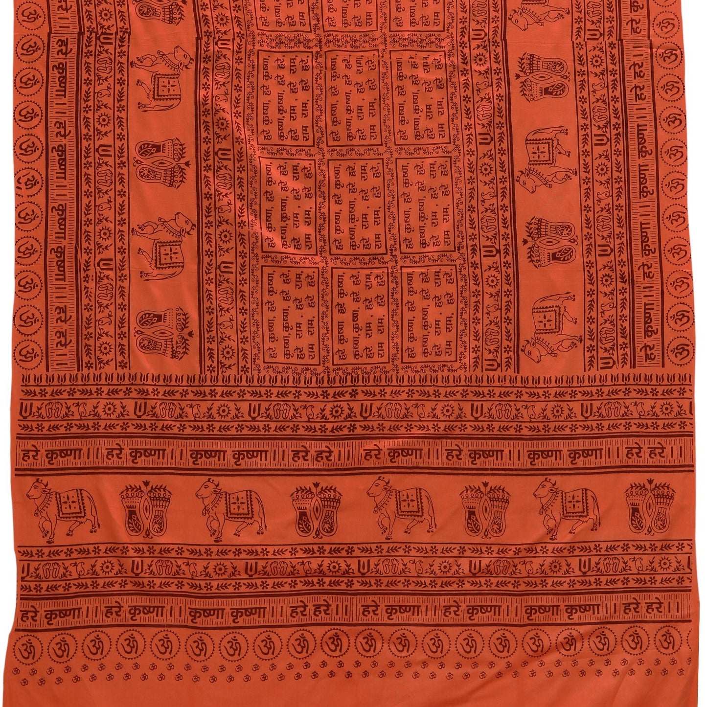 Meditation Yoga Prayer Shawl - Maha Mantra - Peach Orange Large - Tree Spirit Wellness