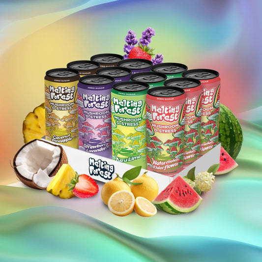 Melting forest - Mushroom D - Stress Sparkling Water (Zero Caffeine) 12 Pack - Tree Spirit Wellness