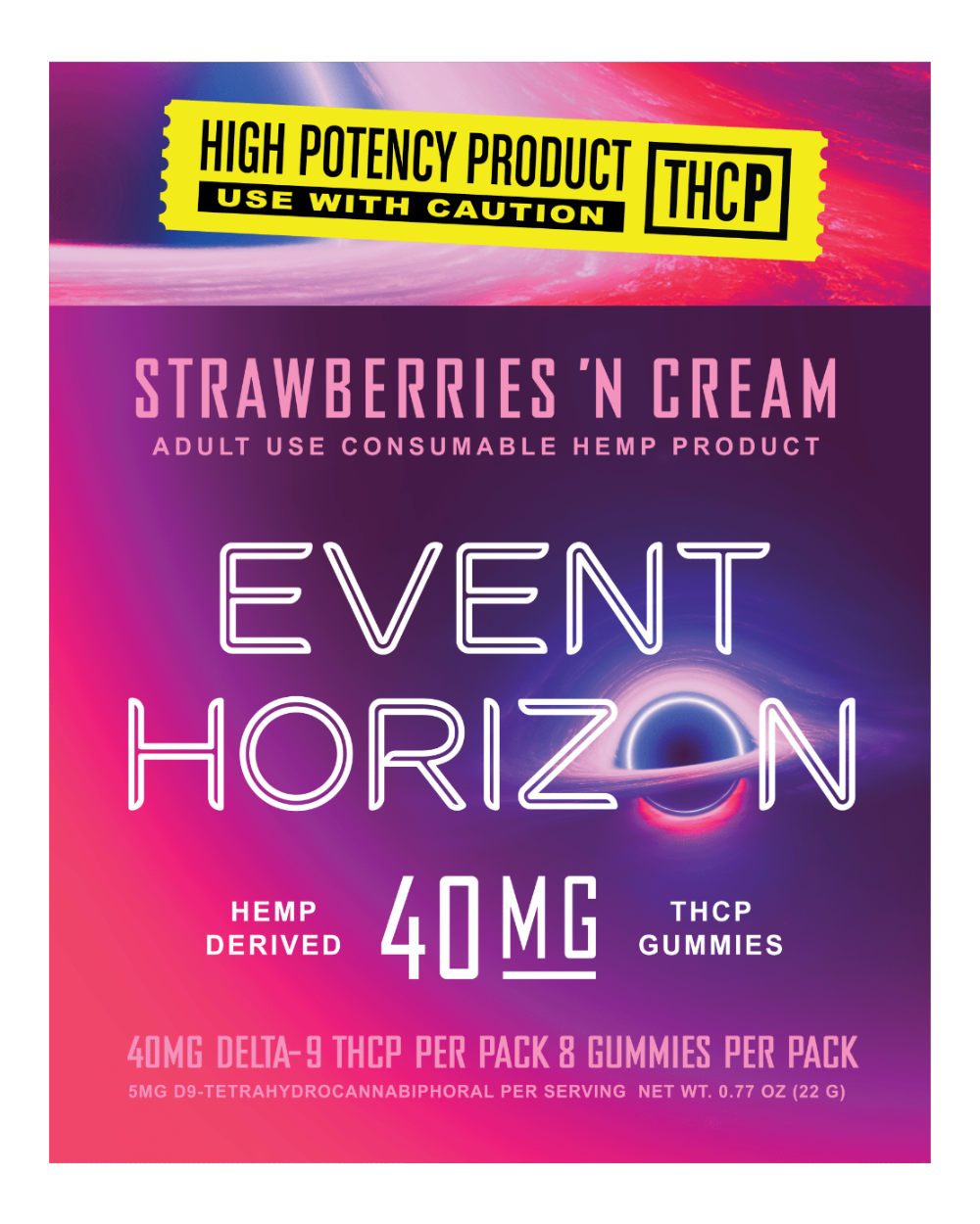 Event Horizon THCP gummies Stawberries n Cream~40mg Box of 10 - Tree Spirit Wellness