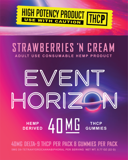 Event Horizon THCP gummies Stawberries n Cream~40mg Box of 10 - Tree Spirit Wellness
