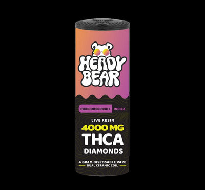 New! Heady Bear - THCA Diamonds - Forbidden Fruit Vape (Indica) 6pcs