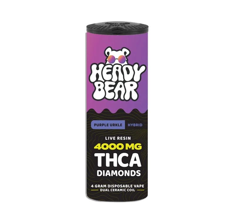 New! Heady Bear - THCA Diamonds - Purple Urkle Vape (Hybrid) 6pcs - Tree Spirit Wellness