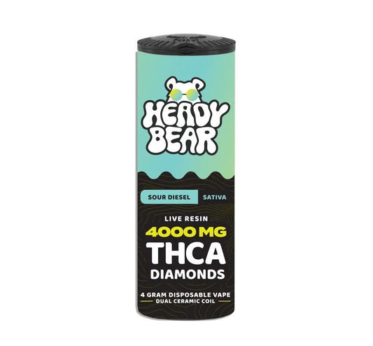 New! Heady Bear - THCA Diamonds - Sour Diesel Vape (Sativa) 6pcs - Tree Spirit Wellness