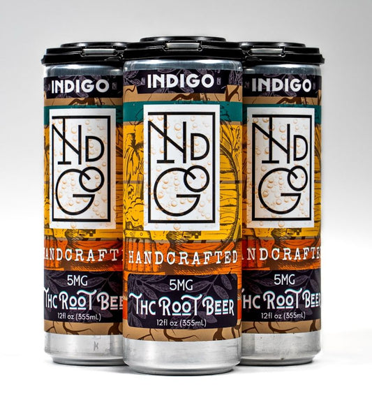New! Indigo Hand Crafted 5MG THC The Root Beer Soda - Case of 24 - Tree Spirit Wellness