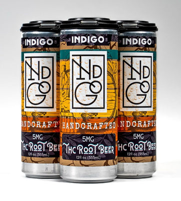 New! Indigo Hand Crafted 5MG THC The Root Beer Soda- Case of 24