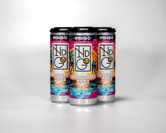 NEW! Indigo Watermelon Wave Soda 100mg D9 - Case of 24 - Tree Spirit Wellness