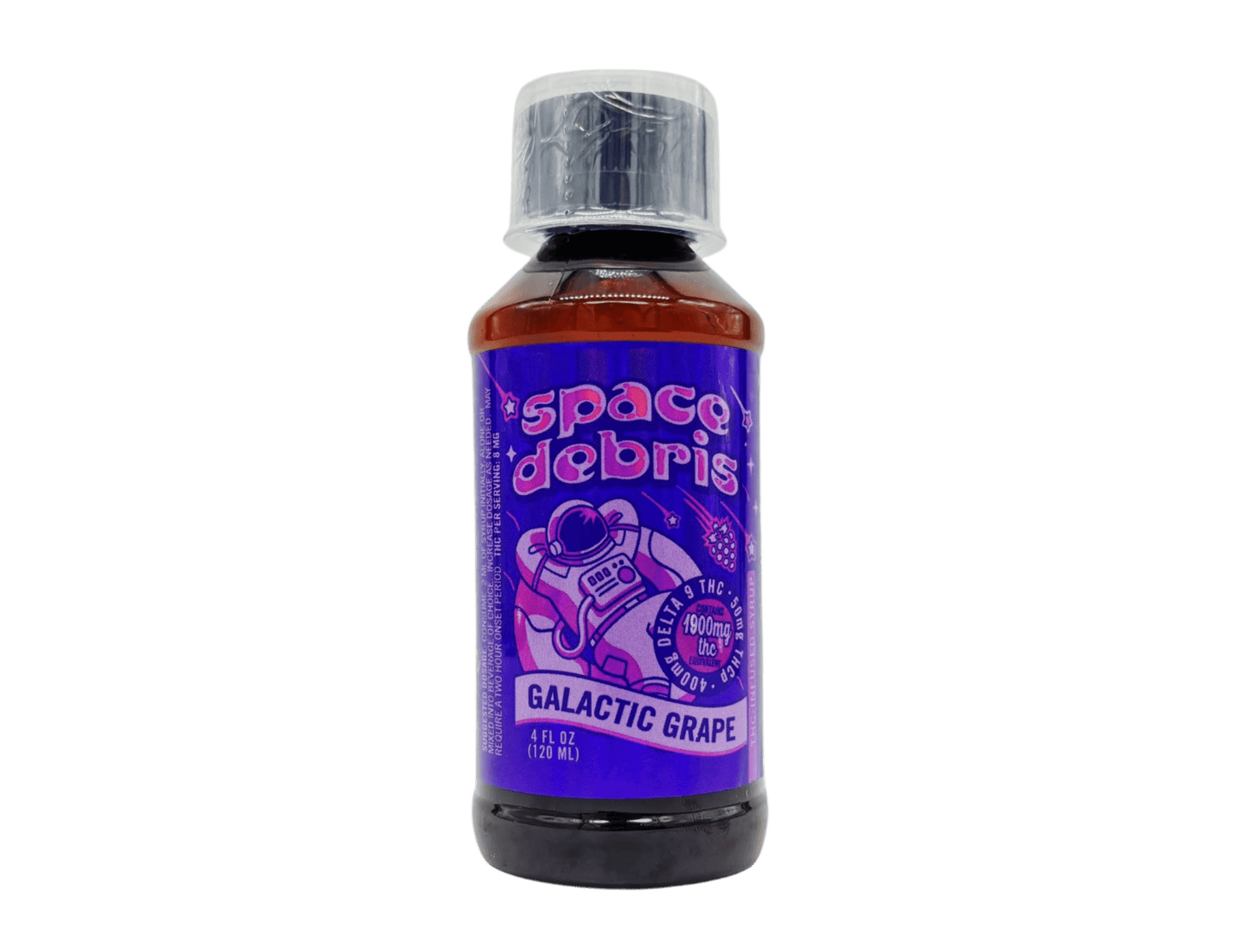 NEW! Space Debris Syrup Galactic Grape 4oz 450mg - 400mg Delta 9 + 50mg THCp Display 6 pack - Tree Spirit Wellness