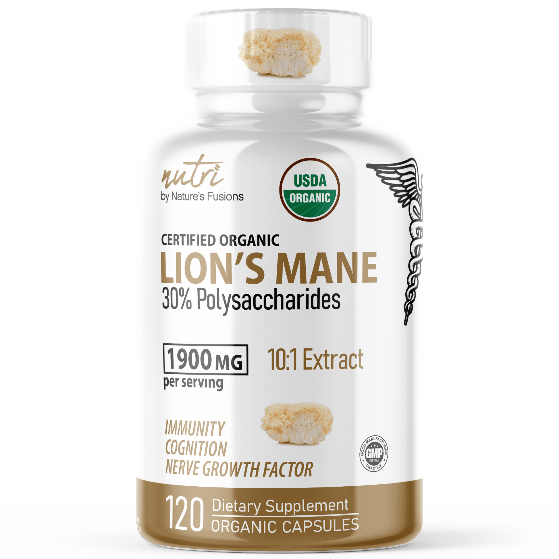 NUTRI Lion's Mane 1900mg - ORGANIC 120 capsules - Tree Spirit Wellness