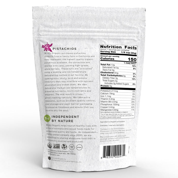 Nuts | Raw | Soaked & Dried | Certified Organic | Pistachios | 16 OZ - Tree Spirit Wellness