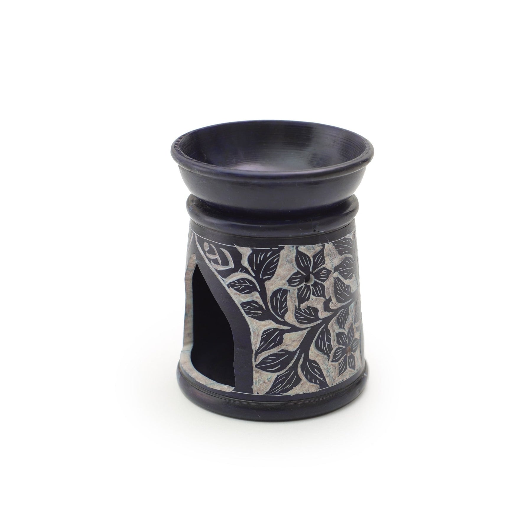 Oil Diffuser - Blue Soapstone Oil Burner Blue Rose 4.5" - Tree Spirit Wellness