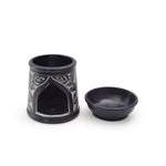 Oil Diffuser - Blue Soapstone Oil Burner Blue Rose 4.5" - Tree Spirit Wellness