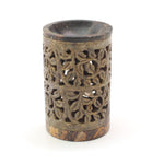 Oil Diffuser - Natural Soapstone Oil Burner Ornamental Leaves 4.75" - Tree Spirit Wellness