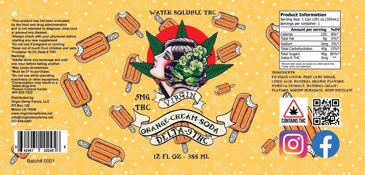 Orange Cream Soda 5mg Delta 9 THC (Case of 24) - Tree Spirit Wellness