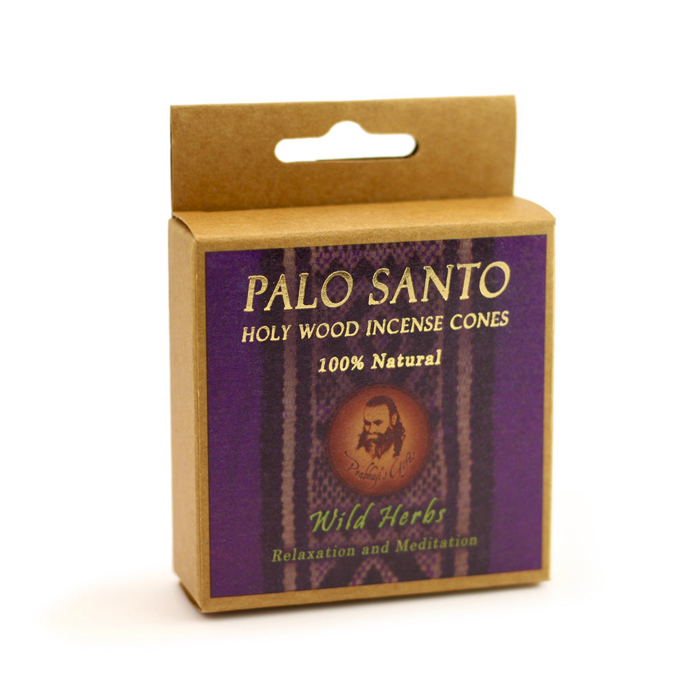 Prabhuji Palo Santo and Wild Herbs - Relaxation & Meditation -  6 Incense Cones