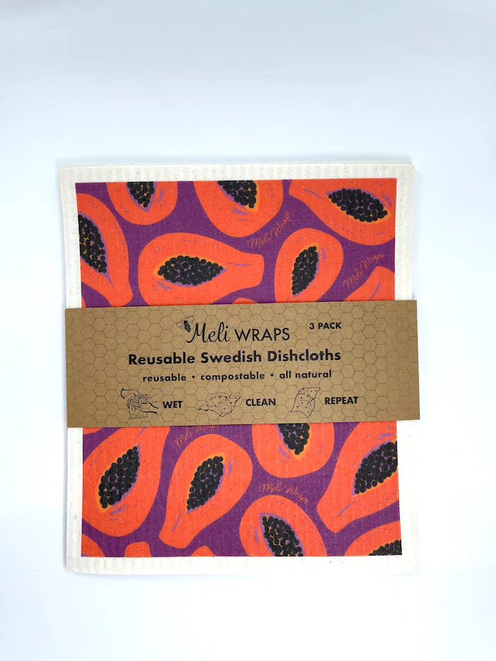 Papaya - Swedish Dish Cloth Sets - Tree Spirit Wellness