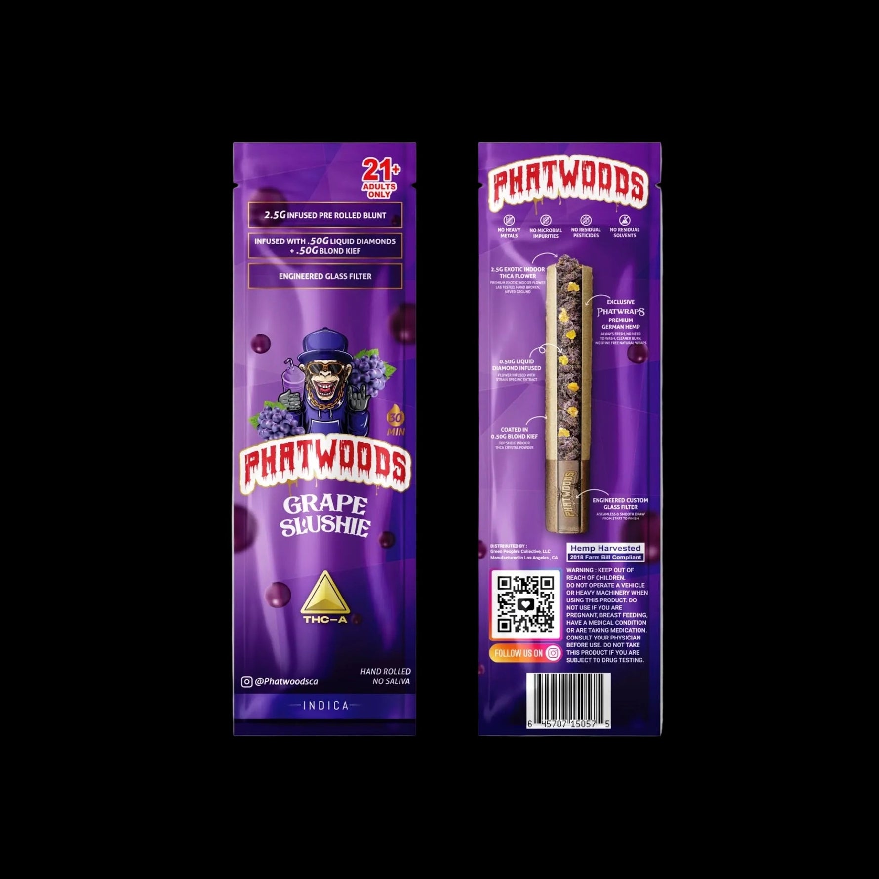 Phatwoods THCP Pre-Rolled Blunt 3.5g Indica - 20pk - Mystic Journey Path