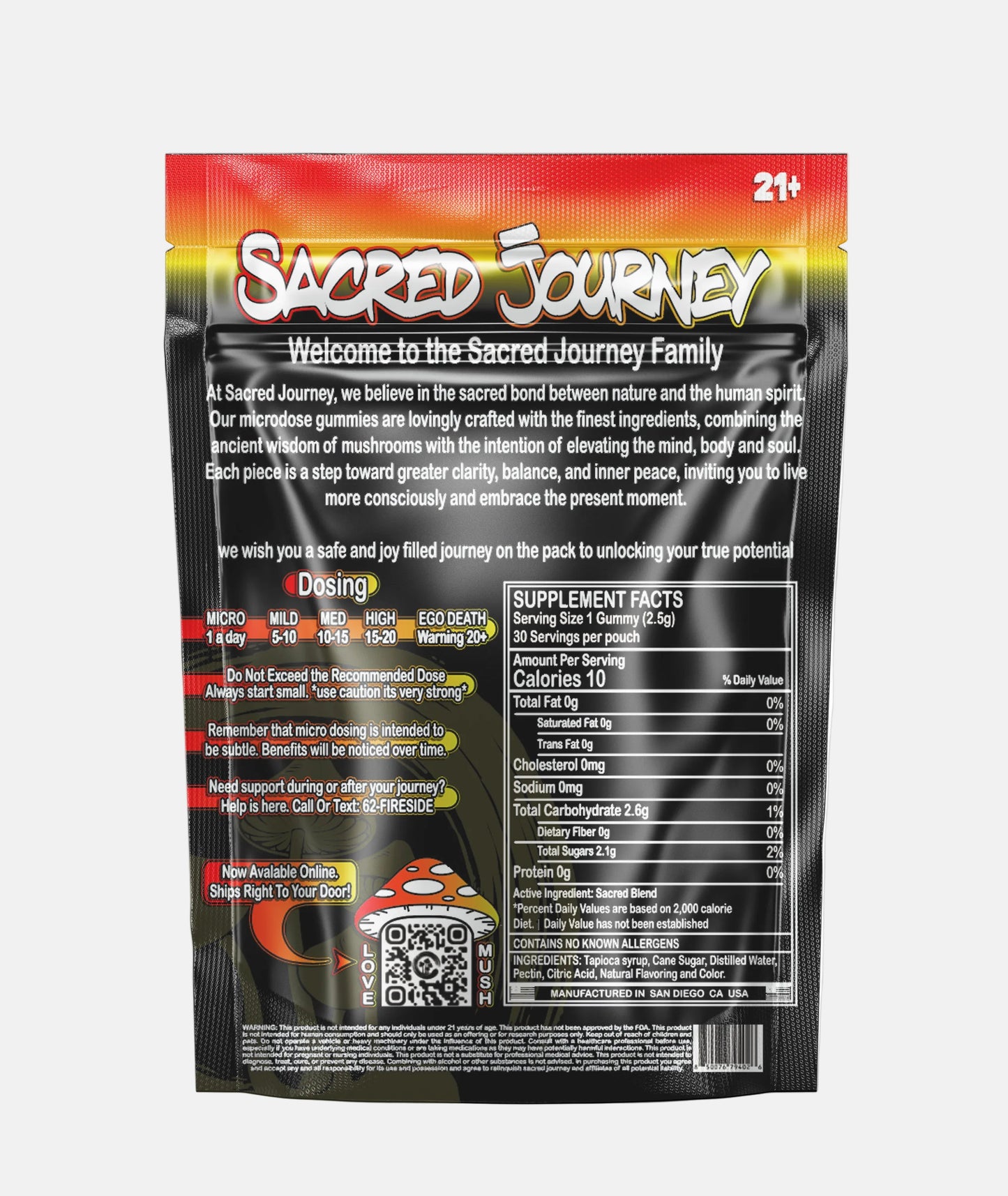 Microdose Gummies – Mango Pineapple back - Tree Spirit Wellness