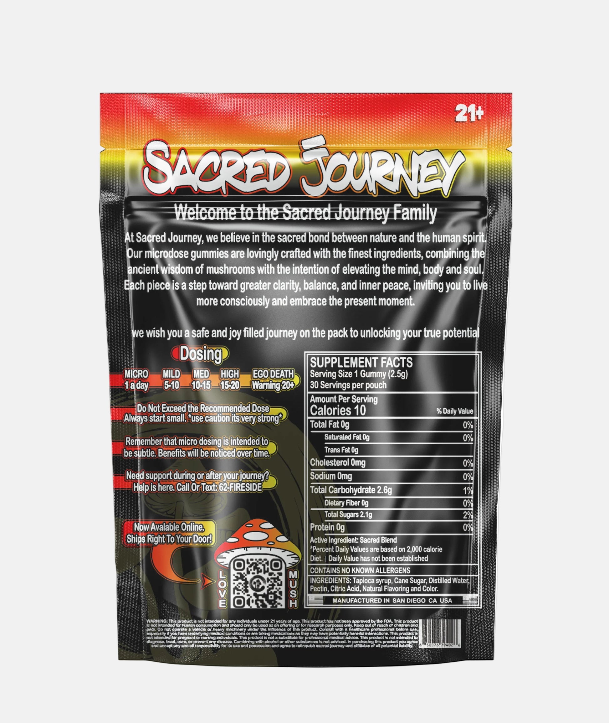 Microdose Gummies – Mango Pineapple back - Tree Spirit Wellness