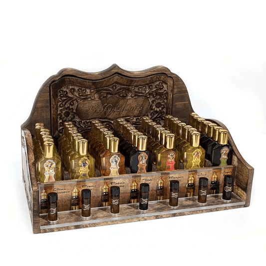 Prabhuji Display Rack - Empty stand for Attar 15 ml 49 bottles - Tree Spirit Wellness