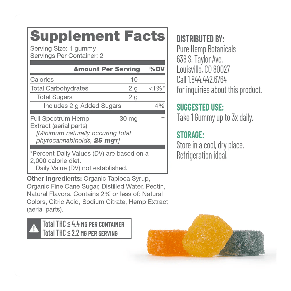 Pure Balance 50mg Full Spectrum CBD Gummies Sachet - Tree Spirit Wellness