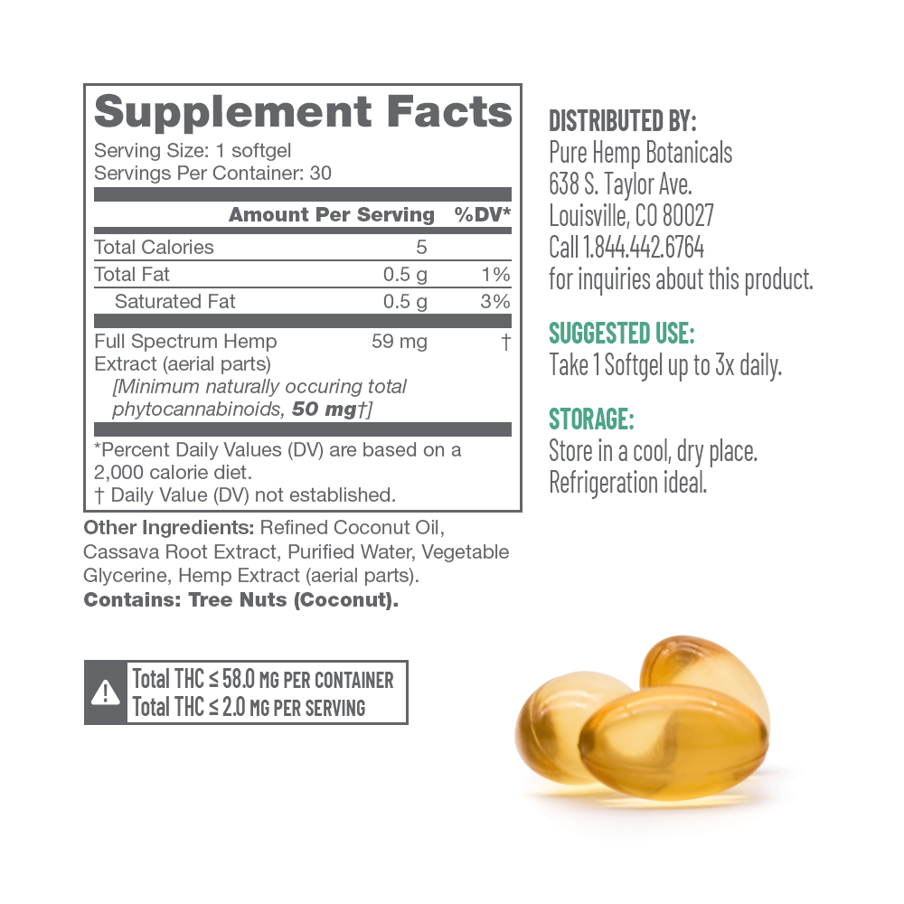 Pure Balance Softgels Full Spectrum CBD 30ct - Tree Spirit Wellness