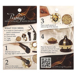 Resin Incense - how to burn instructions - tear - off 100 sheet pad - Shelf talker - Tree Spirit Wellness