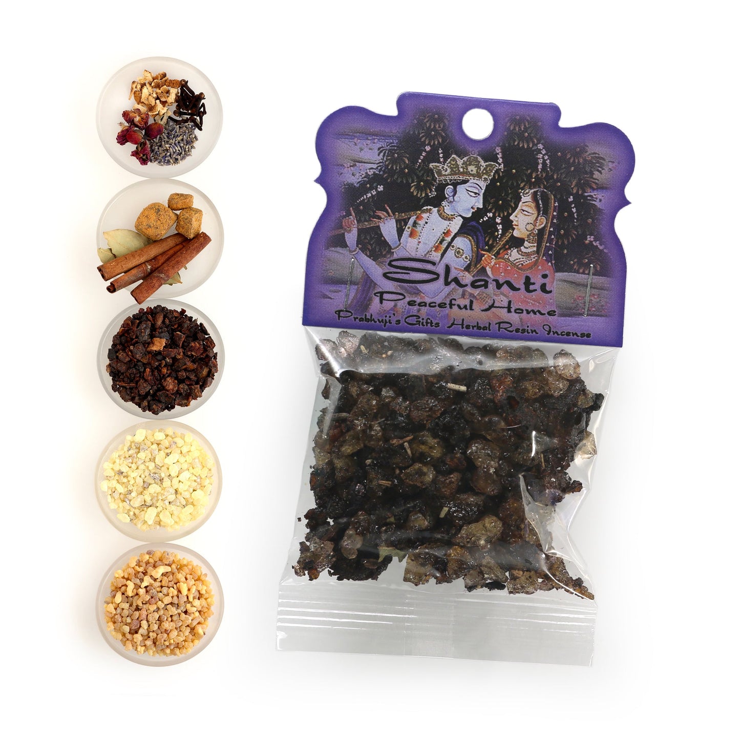 Prabhuji Resin Incense Shanti - Peaceful Home - 1.2oz bag