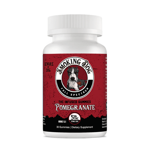 Smoking Dog CBD + THC Gummies POMEGRANATE  - Tree Spirit Wellness