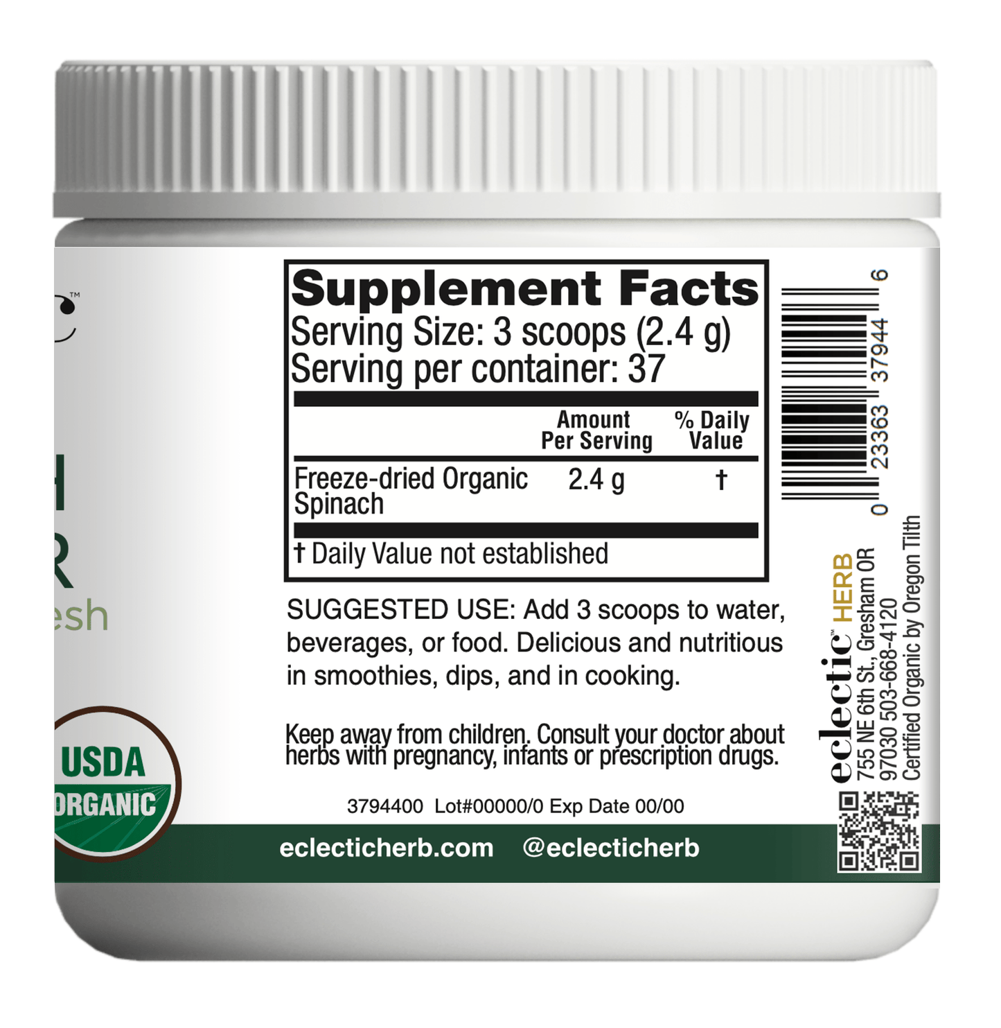SPINACH POWDER - Tree Spirit Wellness