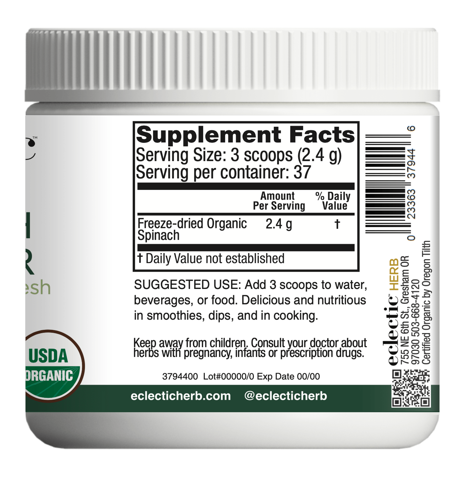 SPINACH POWDER - Tree Spirit Wellness