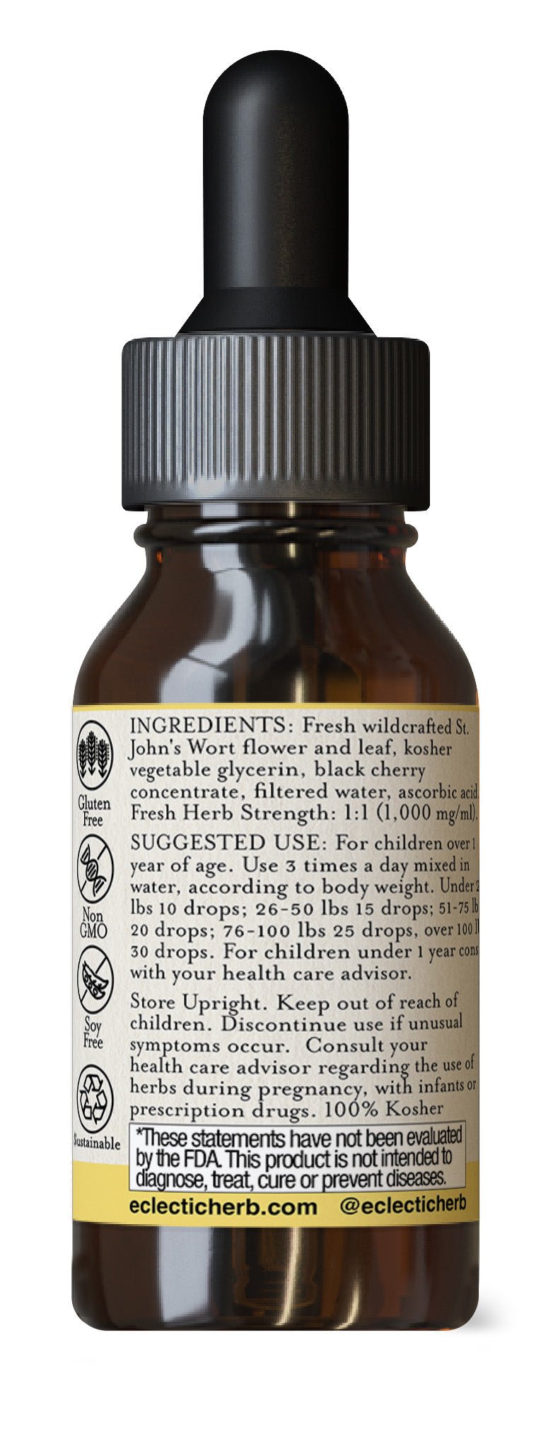 ST. JOHN'S WORT LIQUID KIDS - BLACKCHERRY - Tree Spirit Wellness