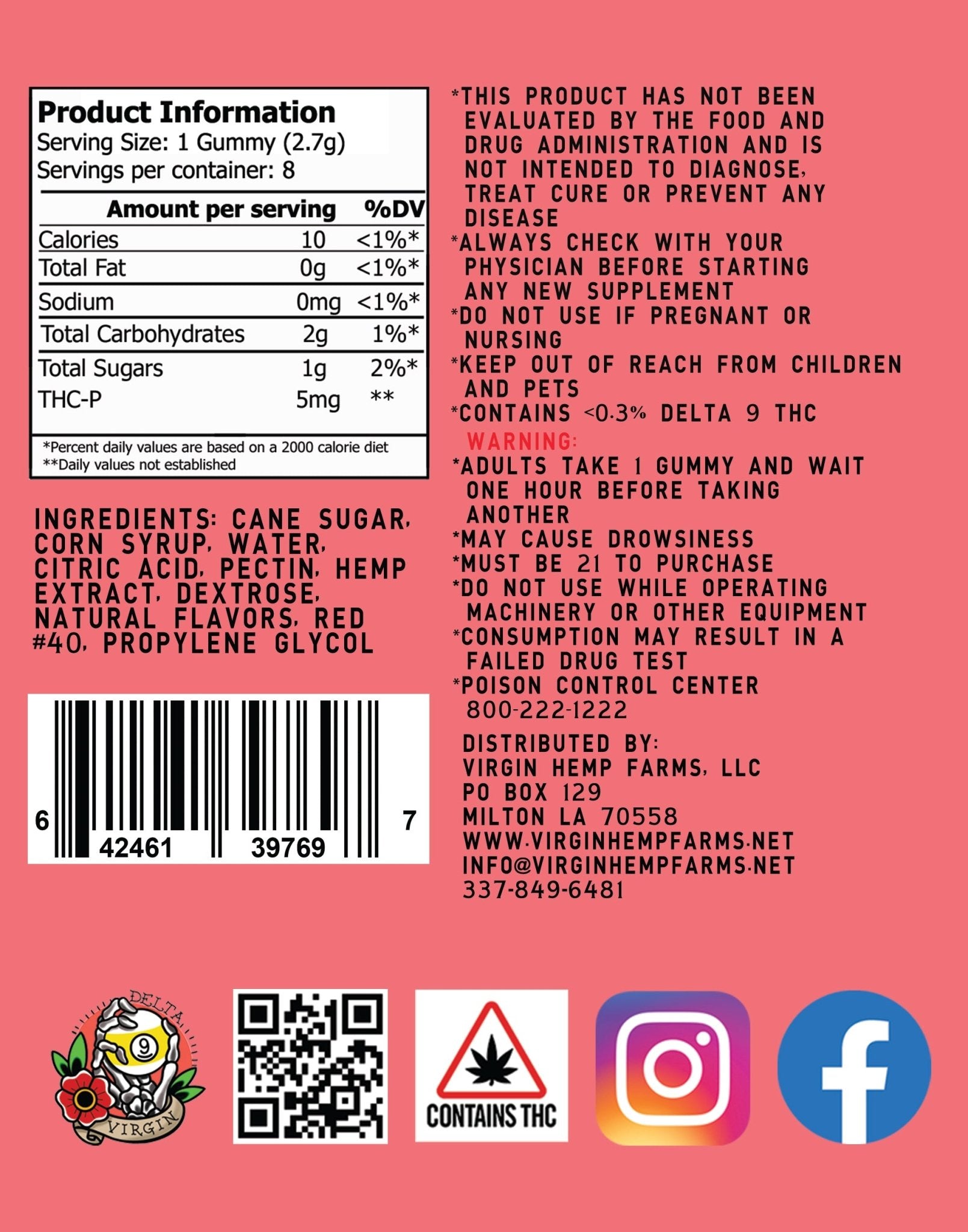 Strawberry 5mg THC - p 8 count gummy (Box of 10) - Tree Spirit Wellness