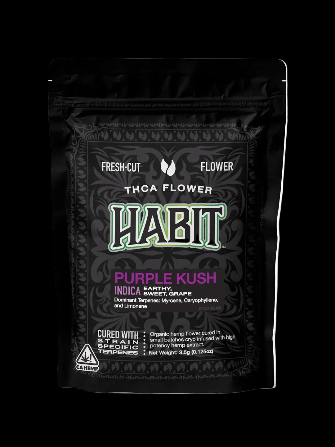THCA 3.5g Flower Mylar bag Purple Kush (Indica) - Tree Spirit Wellness